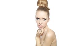 Beautiful Woman Face With Clean Skin Hairstyle Stock Image Beautiful Woman Face With Clean Skin Hairstyle Stock Image
