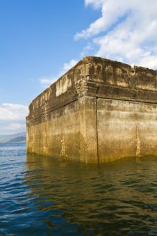 Part Of Ruin Of Thai Church Expose In The River Royalty Free Stock Photography Part Of Ruin Of Thai Church Expose In The River Royalty Free Stock Photography