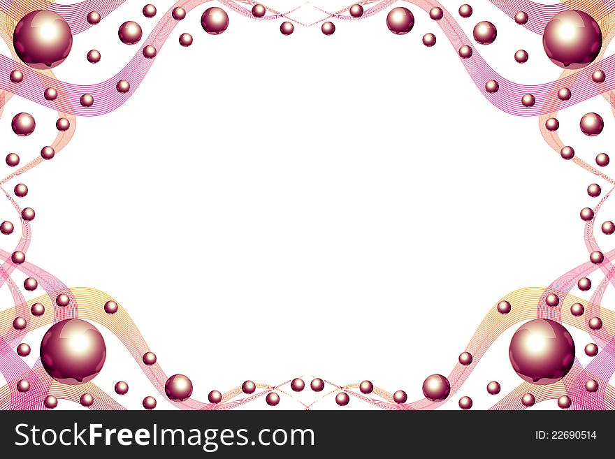 Creative colorful abstract frame with balls and lines. Creative colorful abstract frame with balls and lines