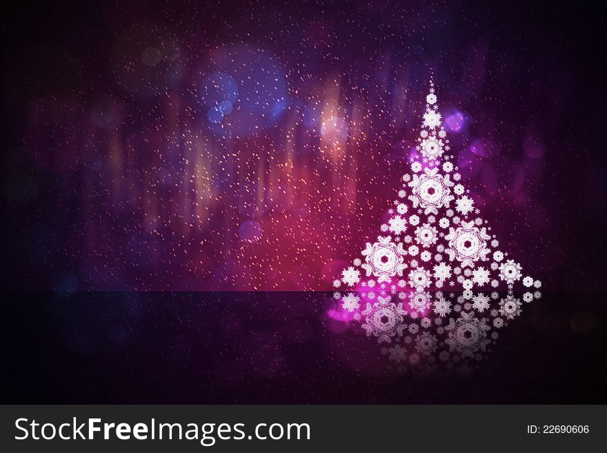 Abstract Christmas tree on decorative background