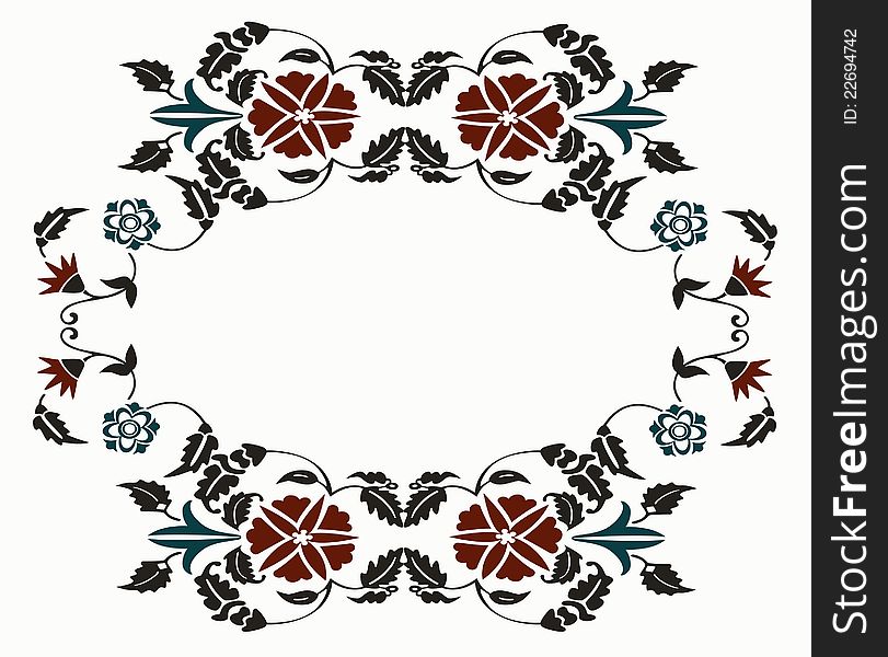 Vector illustration of floral decorative border with flowers. Vector illustration of floral decorative border with flowers