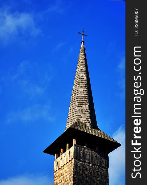 Wooden tower of an Christian monastery