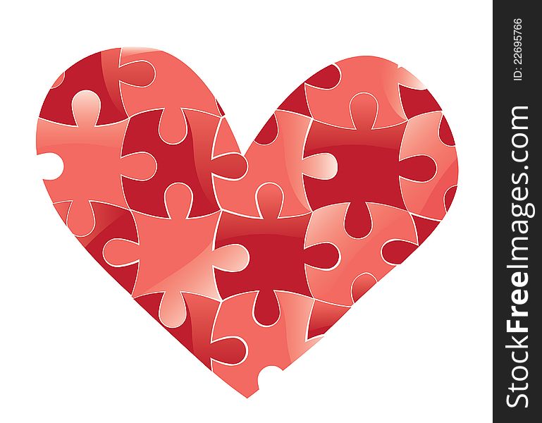 Heart puzzle. Love vector valentine romantic background. Design element. Heart puzzle. Love vector valentine romantic background. Design element.