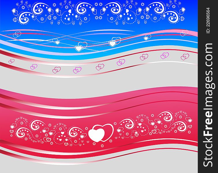 Valentines beautiful abstract red and blue background. Valentines beautiful abstract red and blue background