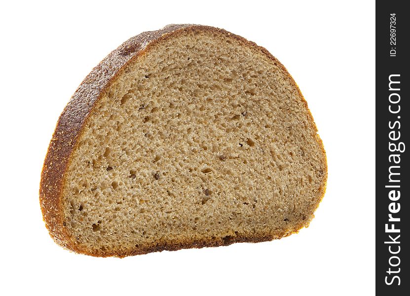 Slice of bread isolated on white with clipping path.