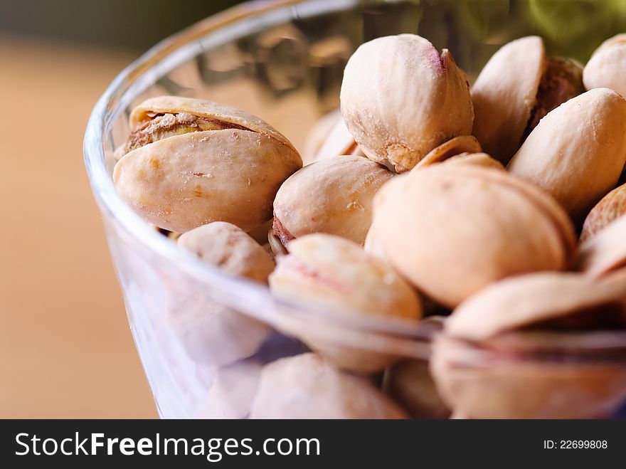 Delicious appetizer of roasted pistachios. Delicious appetizer of roasted pistachios