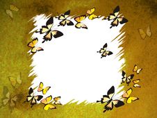 Yellow Border With Butterflies Stock Photo Yellow Border With Butterflies Stock Photo