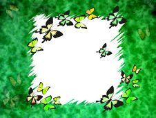 Green Border With Butterflies Royalty Free Stock Images Green Border With Butterflies Royalty Free Stock Images