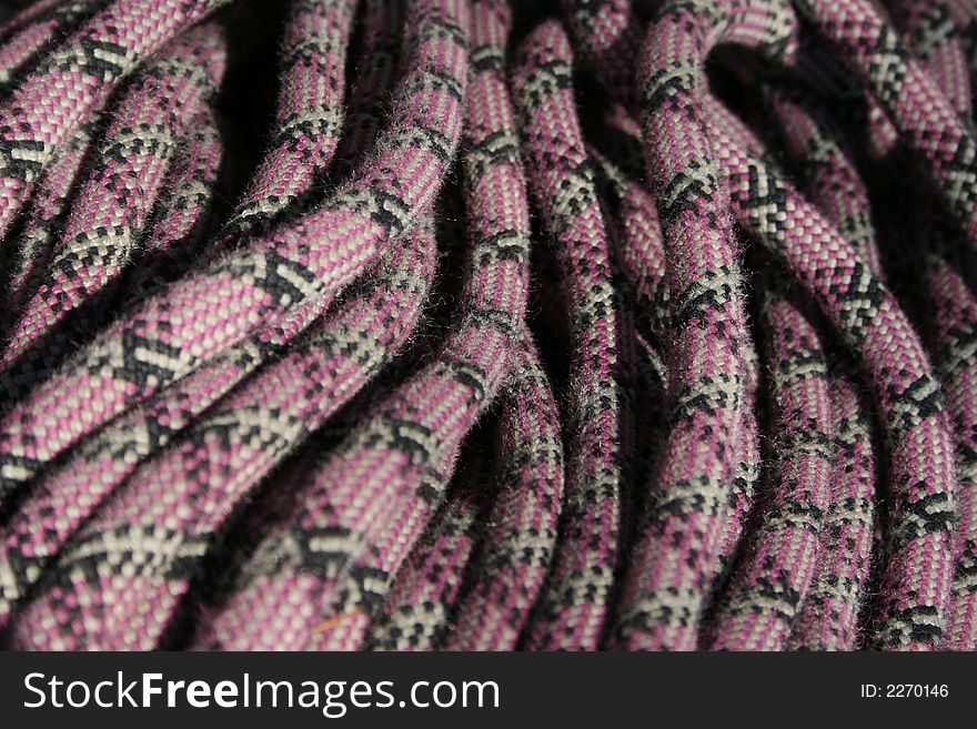 Detail of violet climbing rope