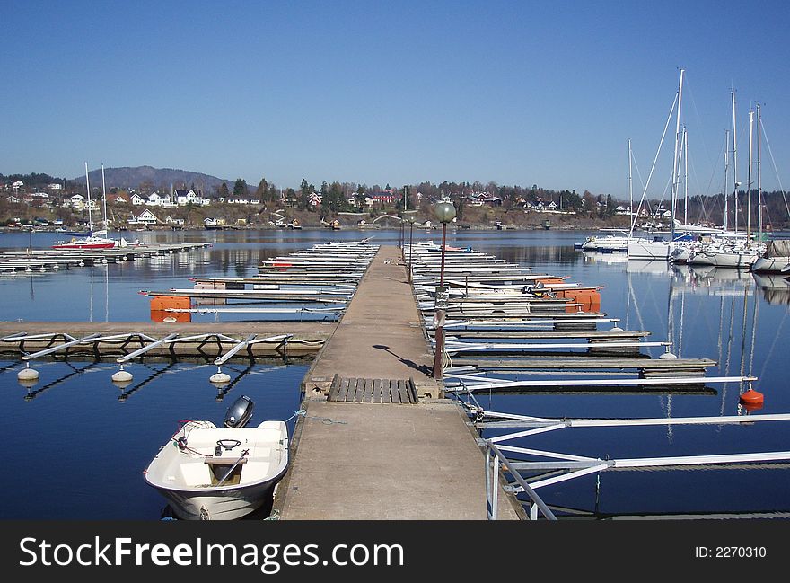 A boat harbor in Oslo Fjord, Norway