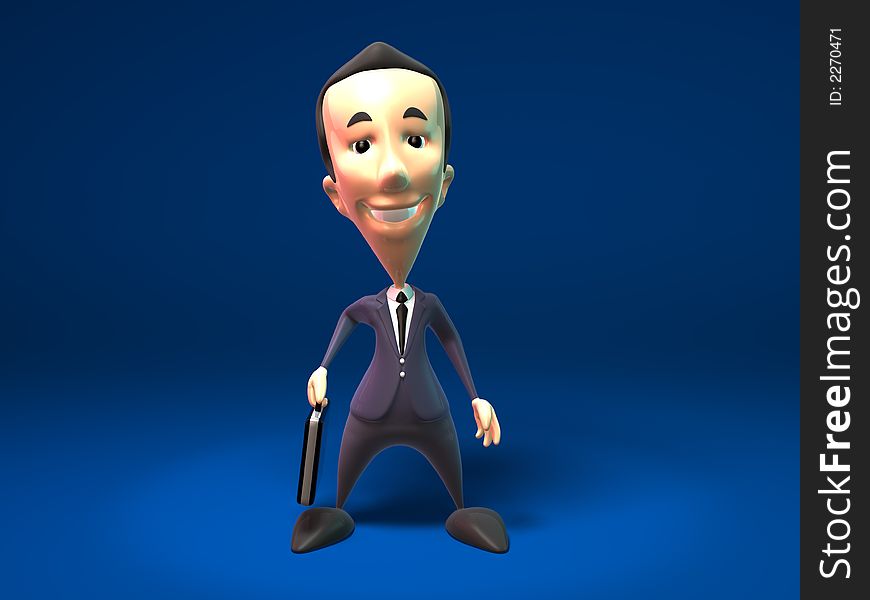 3D happy business man, 3D generated