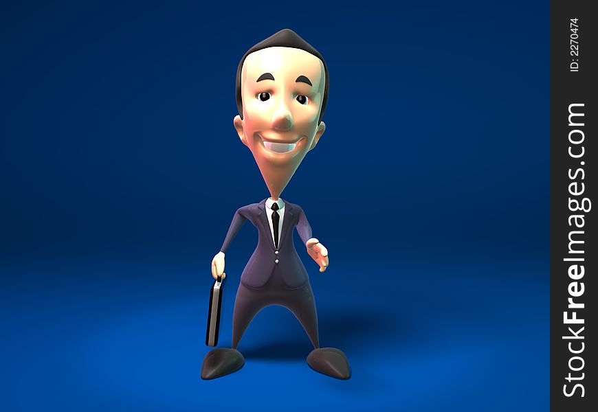 3D happy business man, 3D generated