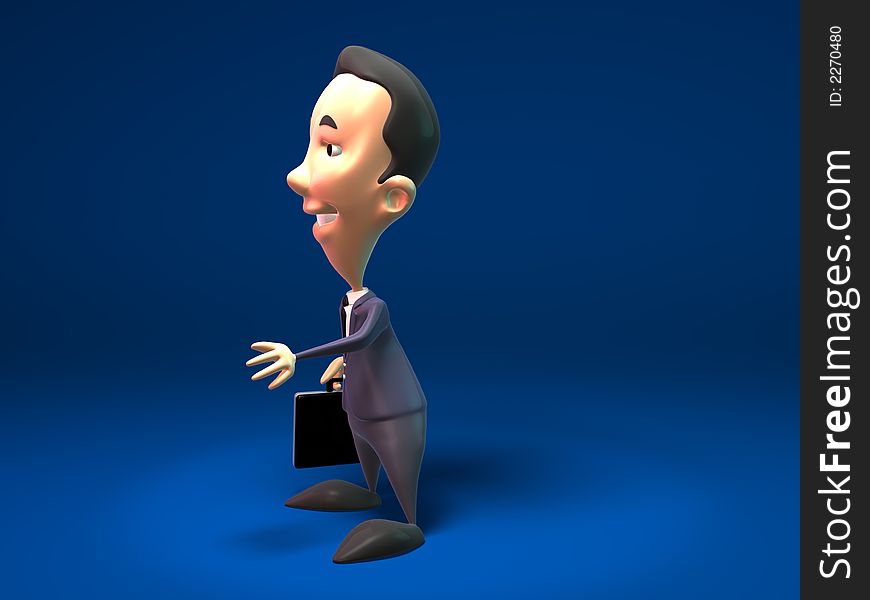 3D happy business man, 3D generated