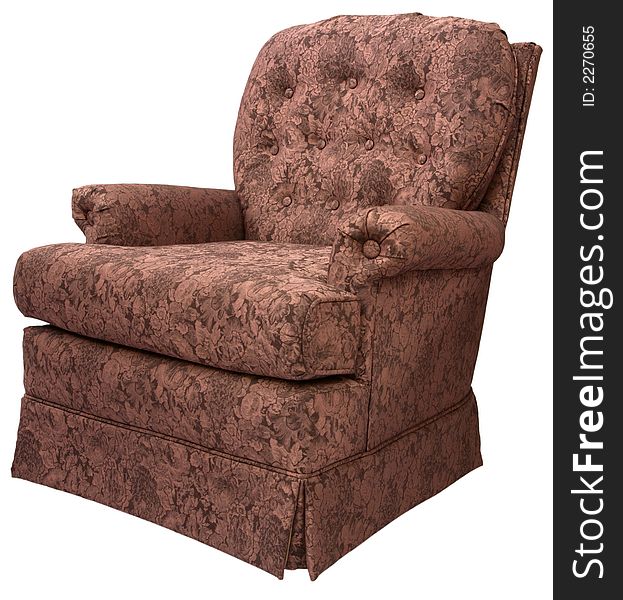 Traditional Swivel Rocker Accent Chair in Burgundy Fabric