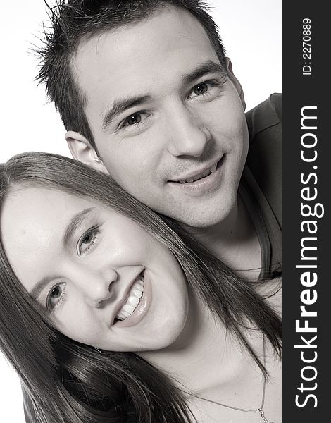 Boy and girl in tradiotional portrait pose. Boy and girl in tradiotional portrait pose
