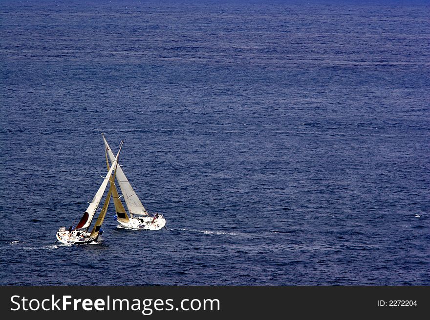 Boats of candle in a regatta