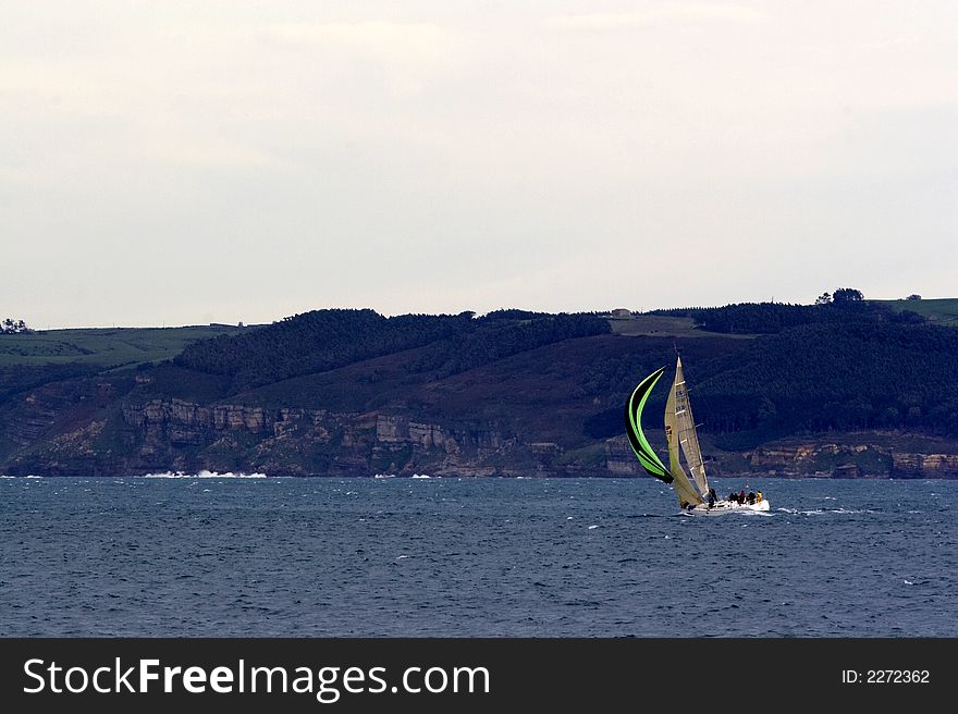 Boats of candle in a regatta