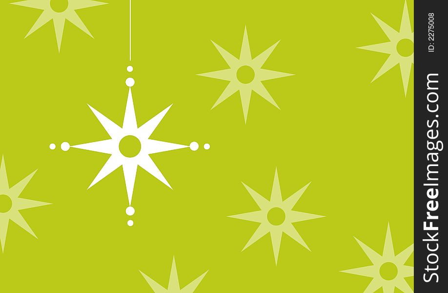 Illustration of a hanging decorative star amongst other stars. Illustration of a hanging decorative star amongst other stars