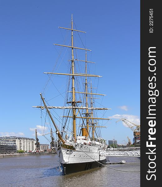 Old tall ship as a museum in Puerto Madero