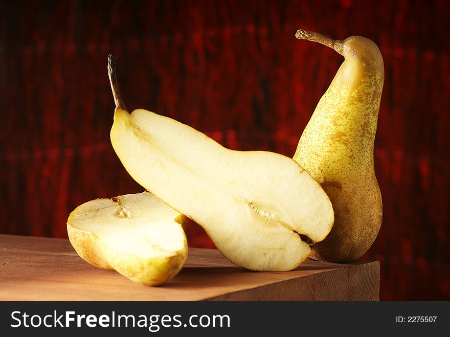 Two yellow pears still life