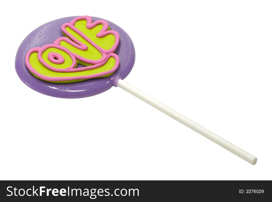 Photo of an Isolated Homemade Lollipop - Love