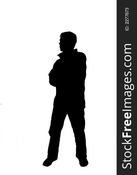 Silhouette Of A Casual Man