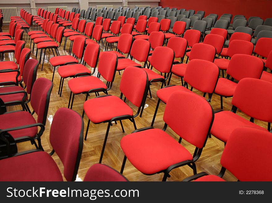 Details many chairs in rows