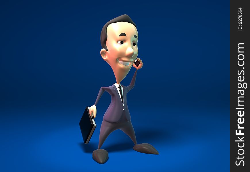 3D happy business man, 3D generated