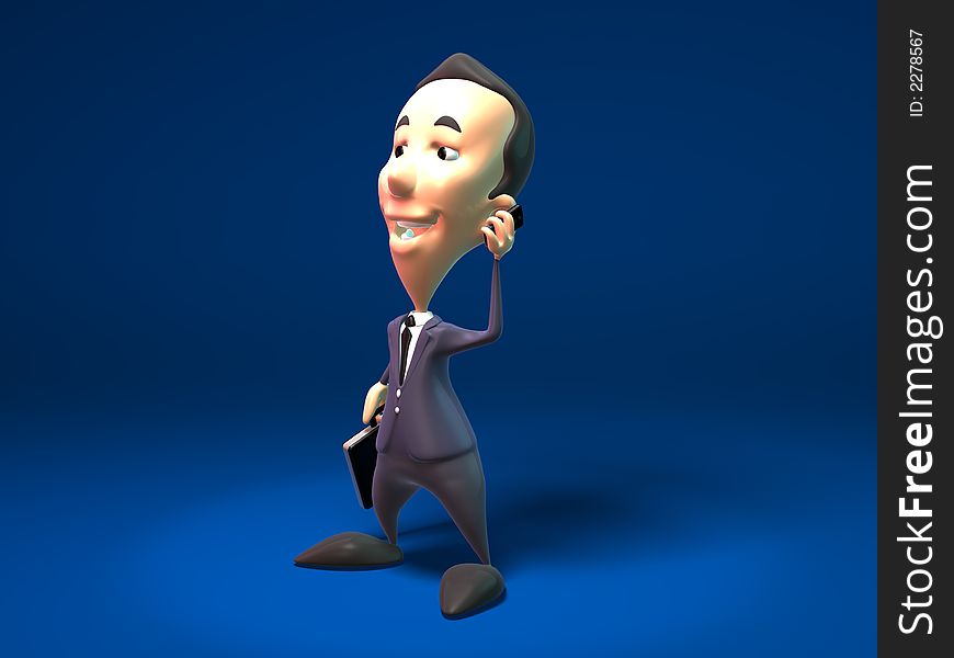 3D happy business man, 3D generated