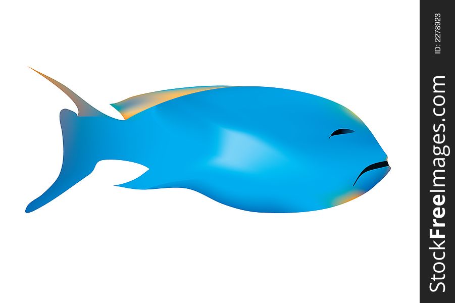 Illustration for a blue sad fish