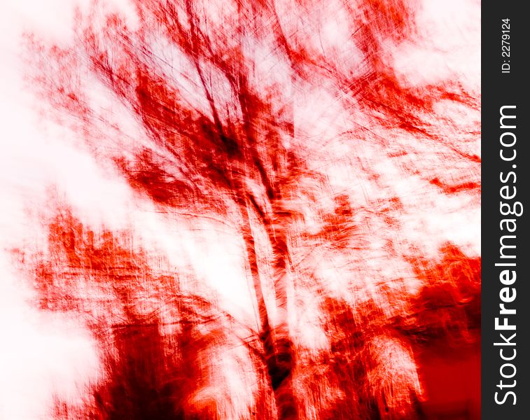Red Abstract Trees