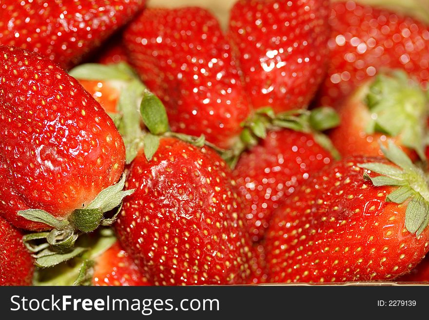 Many strawberries as background or texture