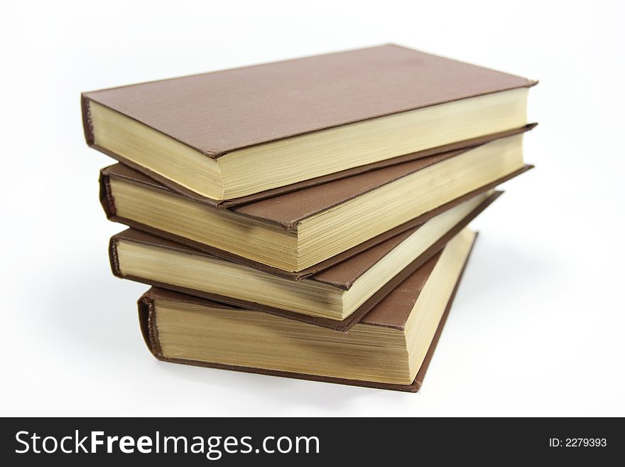 Stack of books isolated on white