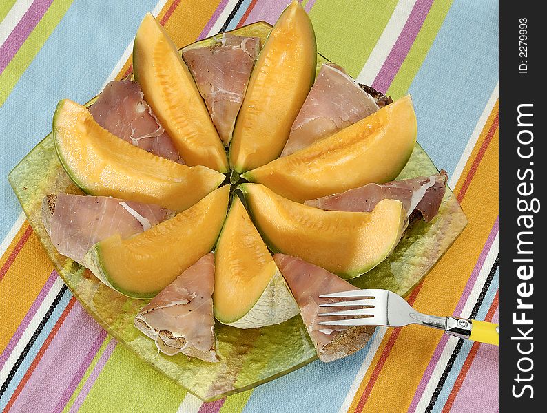 Melon and Ham Slices