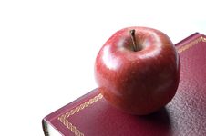 Red Apple For Teacher Resting On A Book Royalty Free Stock Images Red Apple For Teacher Resting On A Book Royalty Free Stock Images
