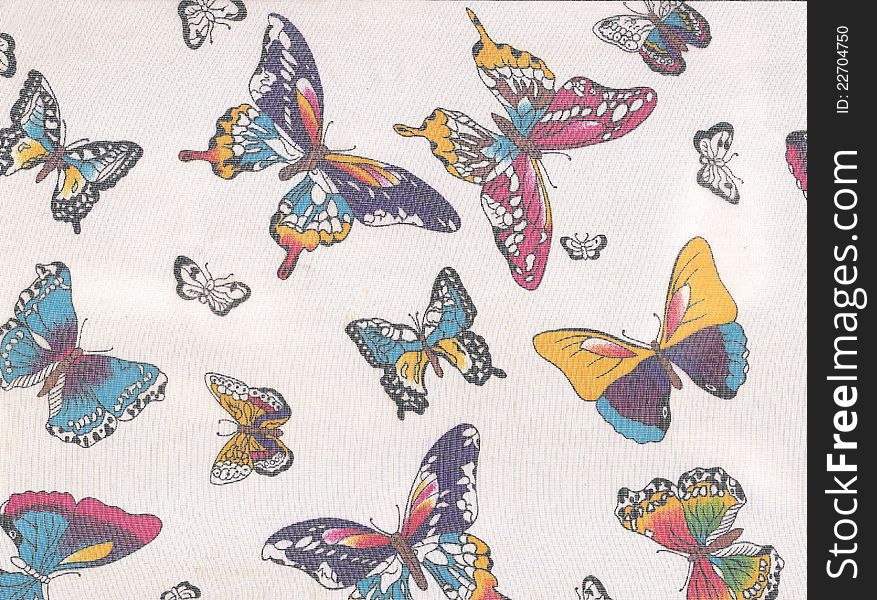 Graphical abstract pattern with colored butterflies on a white background for illustration, wall-paper. Graphical abstract pattern with colored butterflies on a white background for illustration, wall-paper.