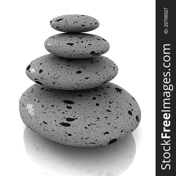Stack of pebbles in balance. 3D render. Stack of pebbles in balance. 3D render.