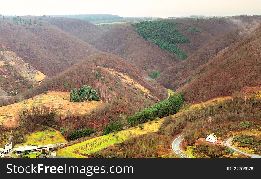 View on mountains covered with forest. View on mountains covered with forest