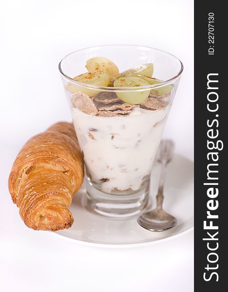 Muesli, Yoghurt And Croissants