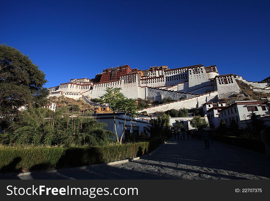 The Potala Palace is located in Lhasa, Tibet Autonomous Region, China. It was named after Mount Potala, the abode of Chenresig or Avalokitesvara. The Potala Palace was the chief residence of the Dalai Lama until the 14th Dalai Lama fled to Dharamsala, India, after an invasion and failed uprising in 1959.