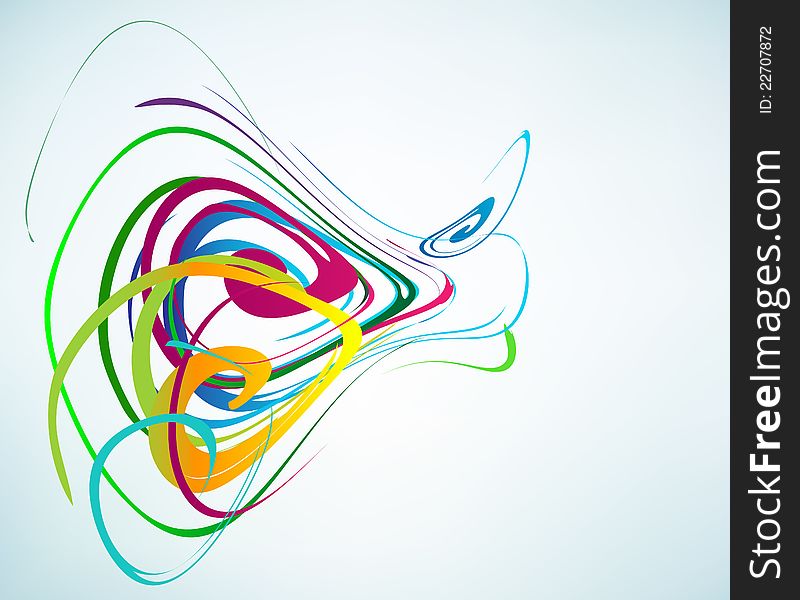 Colorful curves forming abstract patterns, vector with copy-space. Colorful curves forming abstract patterns, vector with copy-space