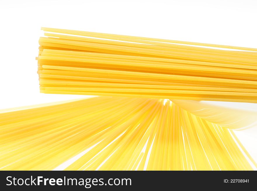 Mediterranean diet . Italian pasta, uncooked spaghetti