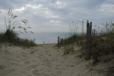 Walk To Beach, Ocean, Path Outer Banks Duck, North Carolina Royalty Free Stock Photo