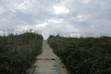 Walk To Beach, Ocean, Path Outer Banks Duck, North Carolina Royalty Free Stock Images