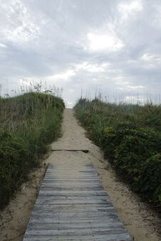 Walk To Beach, Ocean, Path Outer Banks Duck, North Carolina Stock Photography