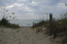 Walk To Beach, Ocean, Path Outer Banks Duck, North Carolina Stock Image