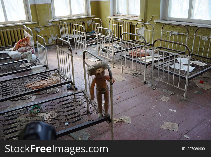 Abandoned Kindergarten In The Village Of Kopachi, Kiev Region, Ukraine.