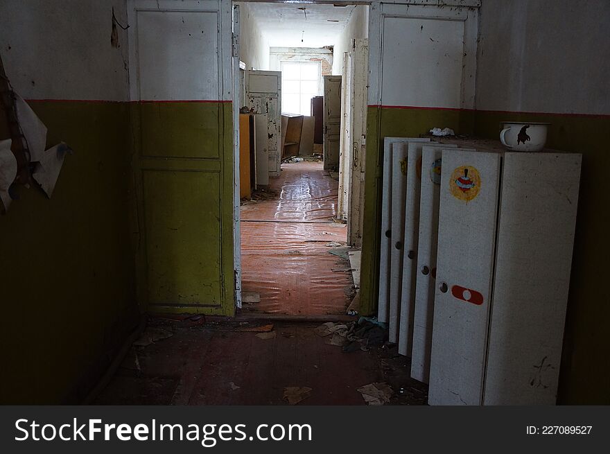 Abandoned Kindergarten In The Village Of Kopachi, Kiev Region, Ukraine.