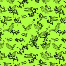 Natural Pattern With Birds And Trees Royalty Free Stock Image Natural Pattern With Birds And Trees Royalty Free Stock Image