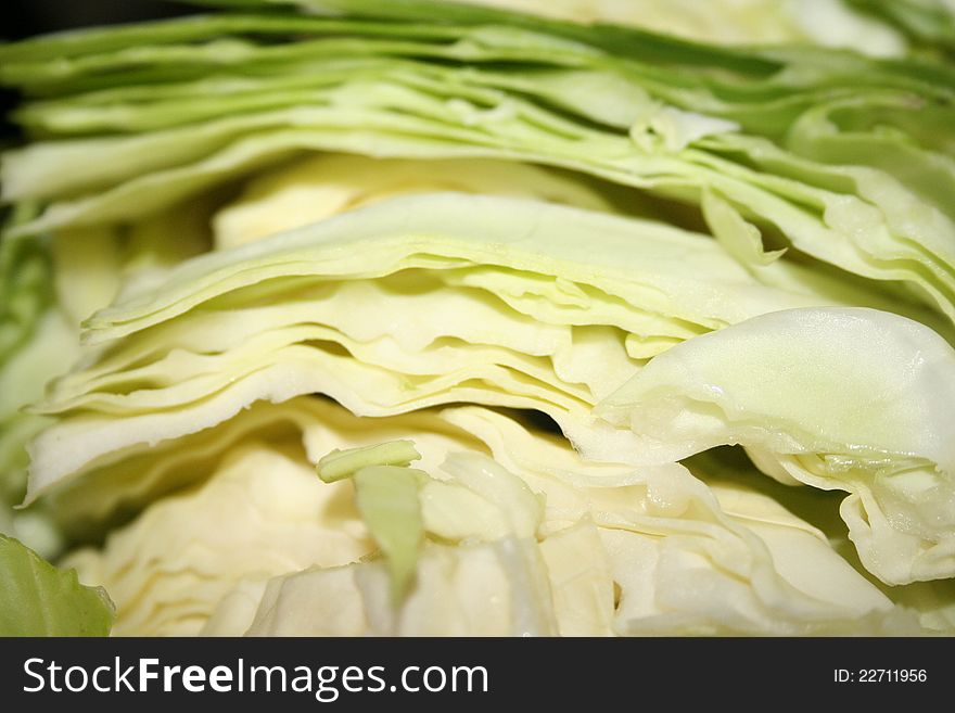 Close up shot of beautiful sliced cabbage. Close up shot of beautiful sliced cabbage
